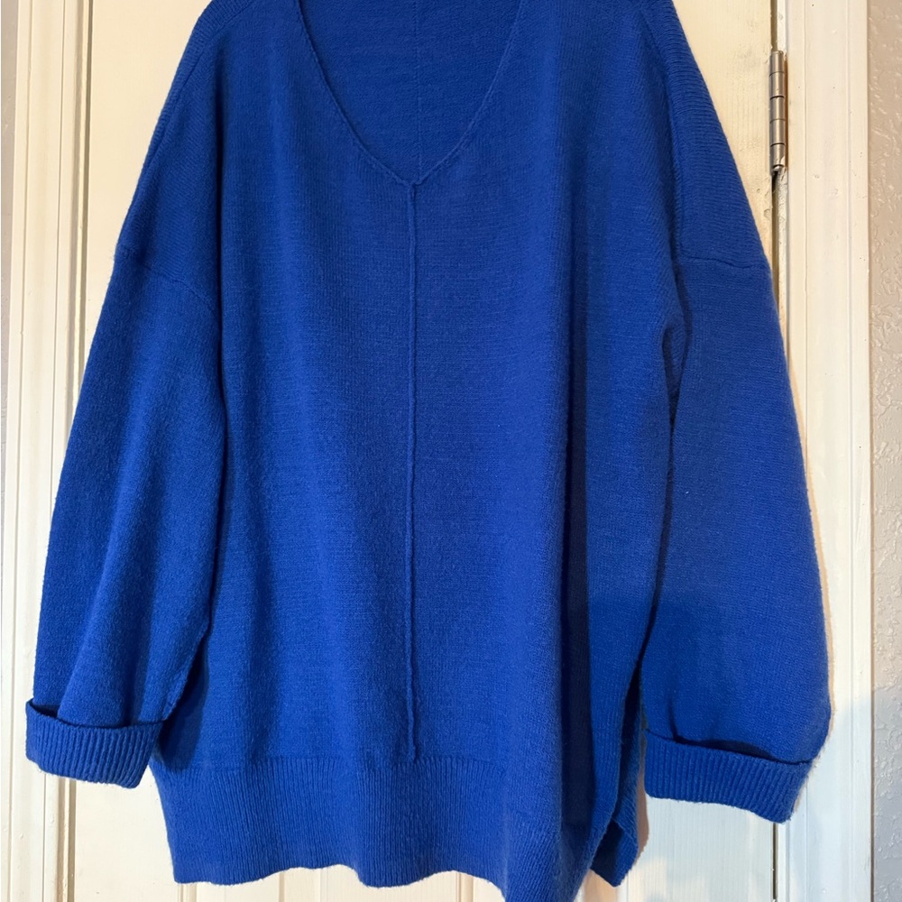 Easel Royal Blue V-Neck Sweater